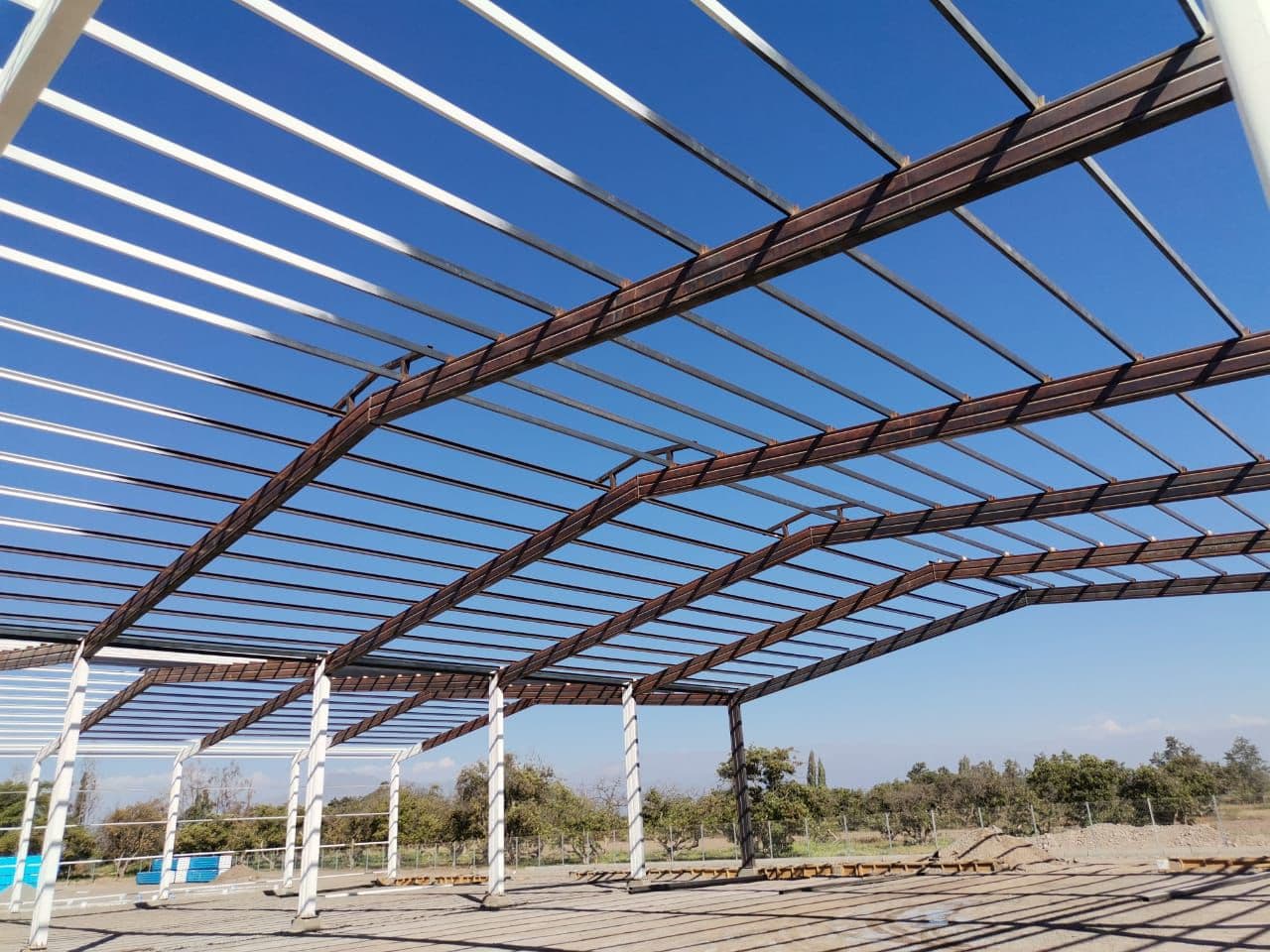 Nave agroindustrial con estructura metálica intumescente en zona rural
